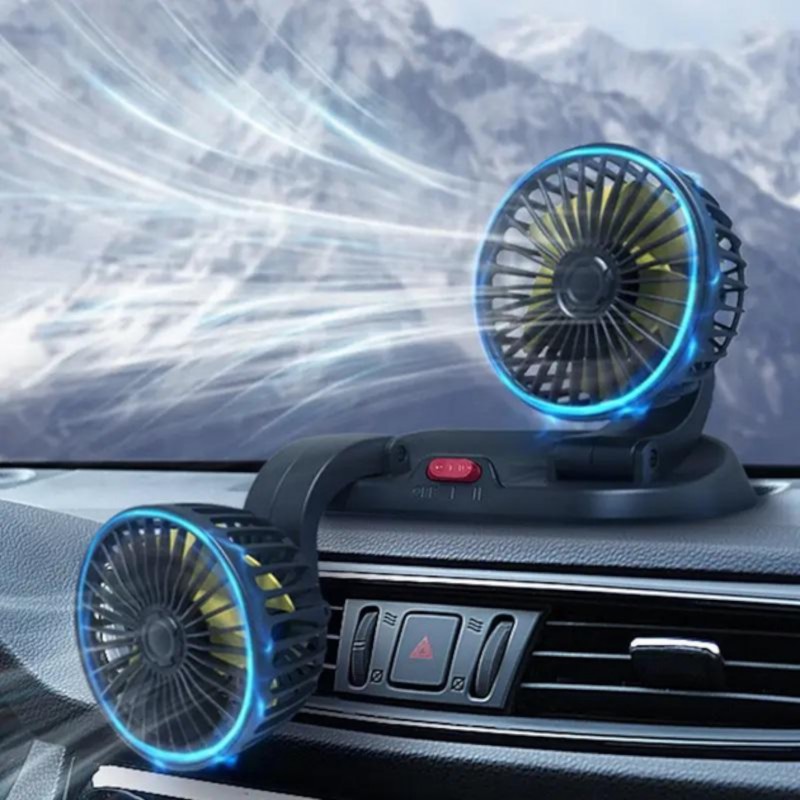 Автомобильный вентилятор 24V Leader 410 двойной от прикуривателя