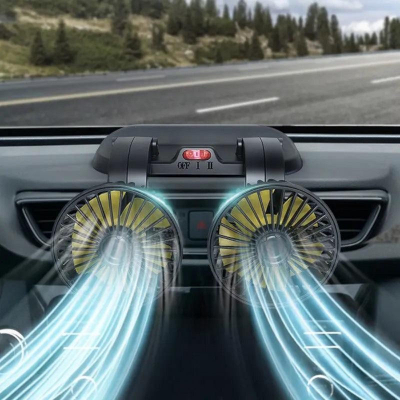Автомобильный вентилятор 24V Leader 410 двойной от прикуривателя