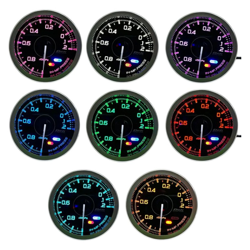 Разрежение во впускном коллекторе Defi Premium DF14701 7 colors 60 мм