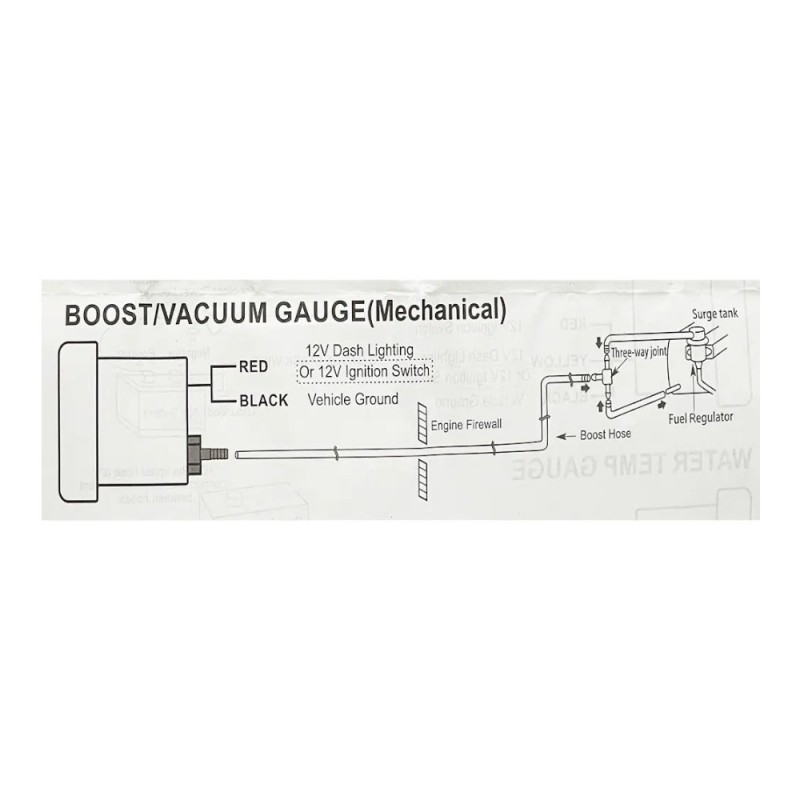 Разрежение во впускном коллекторе Ket Gauge 5206 RGB 52 мм