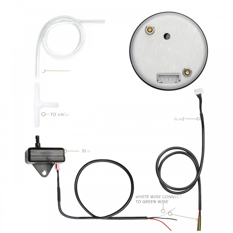 Разрежение во впускном коллекторе Ket Gauge 5206 RGB 52 мм