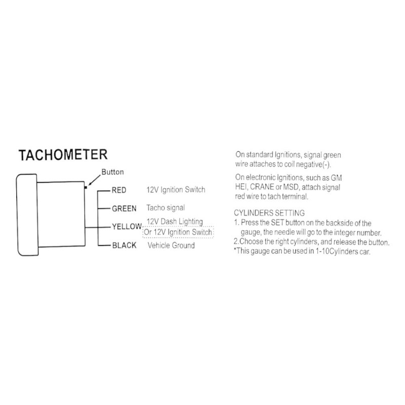 Тахометр Ket Gauge 5205 RGB 52 мм