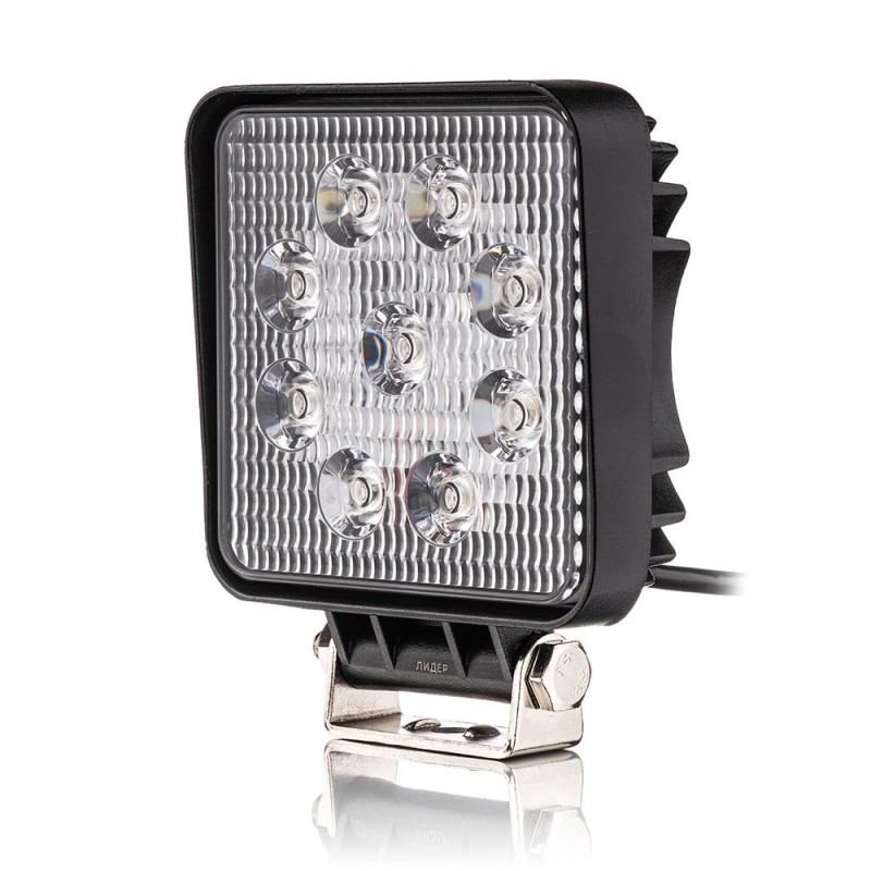 Фара светодиодная Leader 6B 12-24V, 27W (9x3W), 2800Lm, EPISTAR Yellow, FLOOD 1 шт
