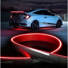 Универсальный лип спойлер с диодной подсветкой СТОП на багажник 3.5*120см Carbon