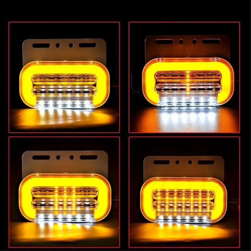Габаритный фонарь LED moving SIDE LAMP с подсветкой и поворотом 24V желтый 1 шт