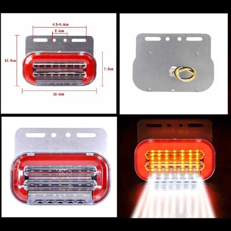 Габаритный фонарь LED moving SIDE LAMP с подсветкой и поворотом 24V красный