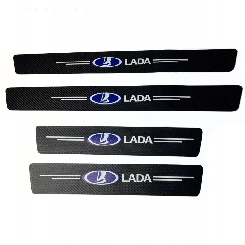 Накладка на пороги Lada carbon (к-т 4шт)