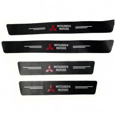 Накладка на пороги Mitsubishi carbon (к-т 4шт)