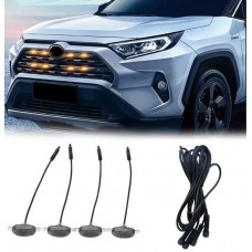 Подсветка решетки радиатора 12 LED желтый 12V (к-т 4шт)