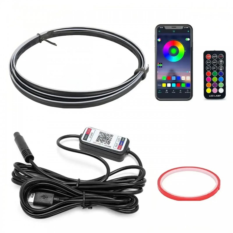 Подсветка салона Ambient Light RGB 110 см 12V, диодная лента на торпеду