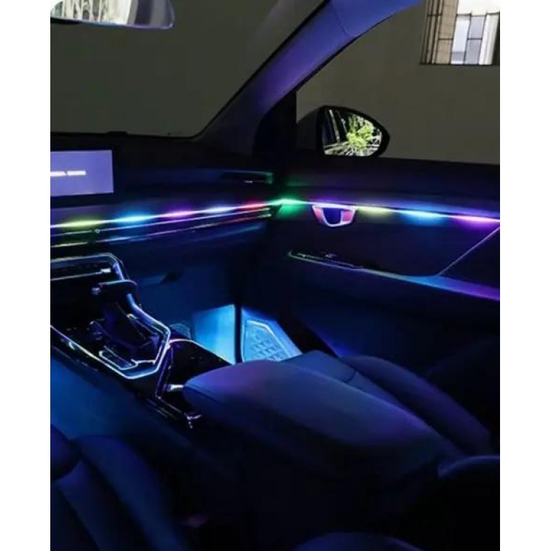 Подсветка салона авто Ambient light RGB 6в1 Bluetooth лента 12V