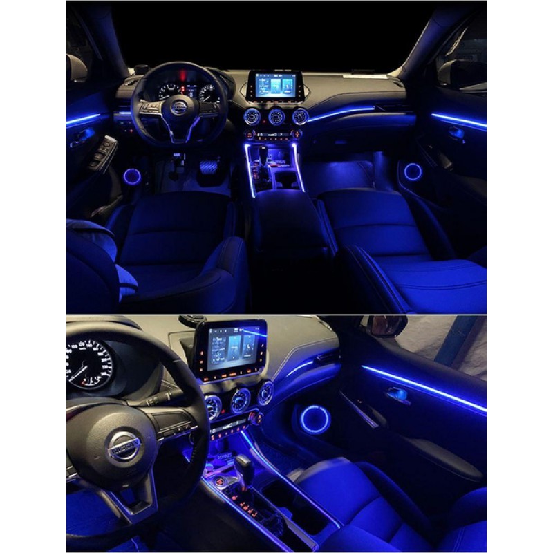 Подсветка салона авто Ambient light RGB 6в1 Bluetooth лента 12V