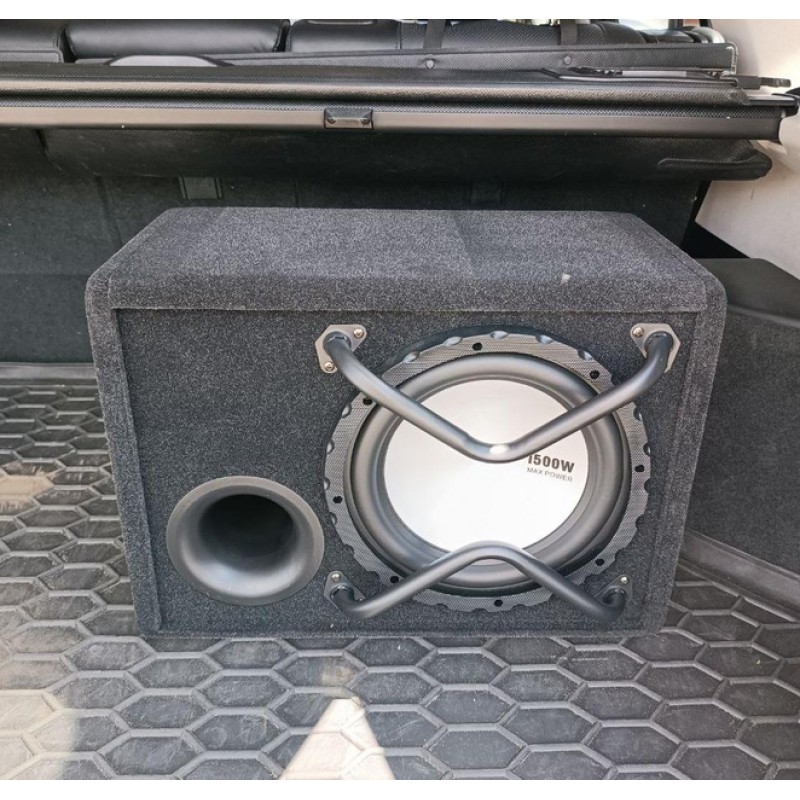 Активний автомобільний сабвуфер Gelong 10' 1500W + комплект проводів для підключення