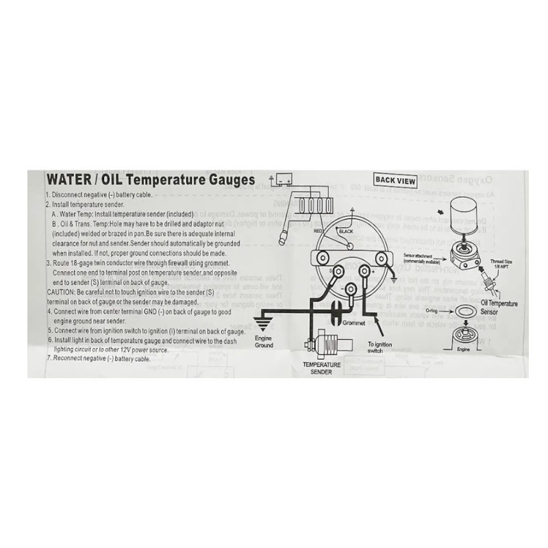 Температура воды Ket Gauge 7702-3 52 мм
