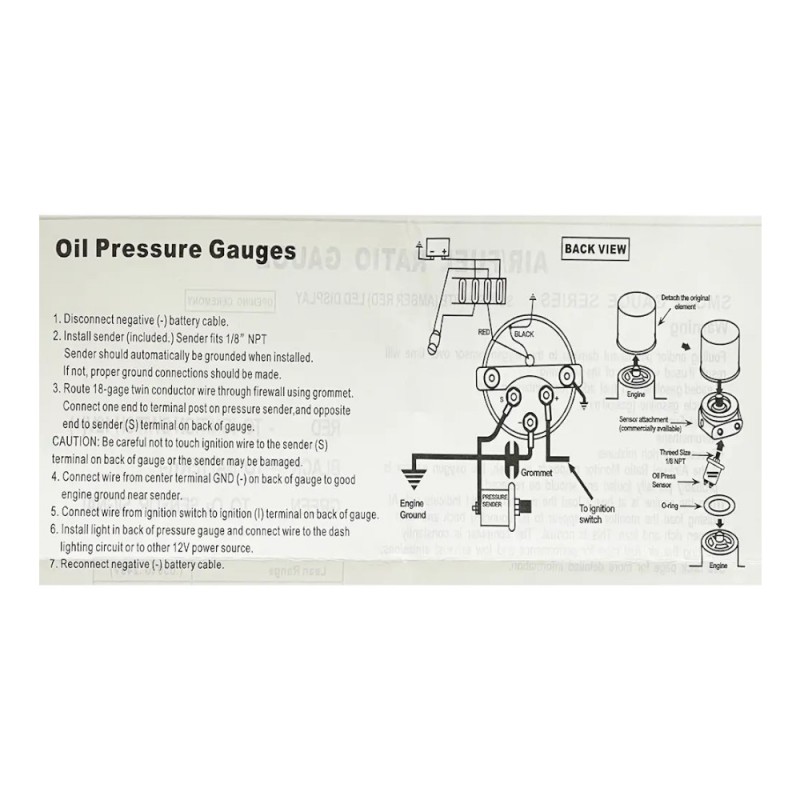 Давление масла Ket Gauge 7704 52 мм