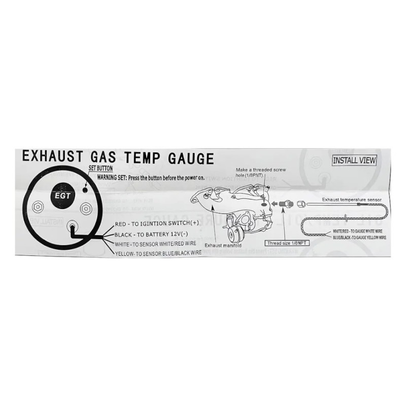 Температура выхлопных газов Ket Gauge 8808 52 мм