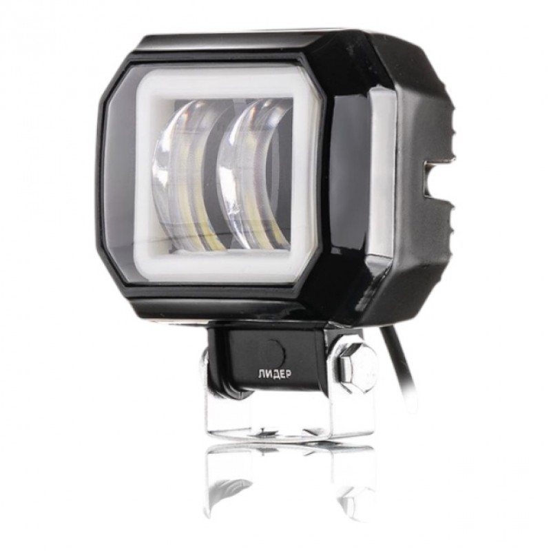 Фара рабочего света Leader F20 + Red DRL FLOOD 2Led x 10W (75 x 85 x 50) 12-24V/20W/6000K