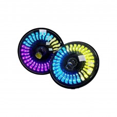 Світлодіодні фари 7 дюймів Лідер C 210-RGB 80W 12-24V W-Y з динамічними габаритами RGB + поворотами 2 шт