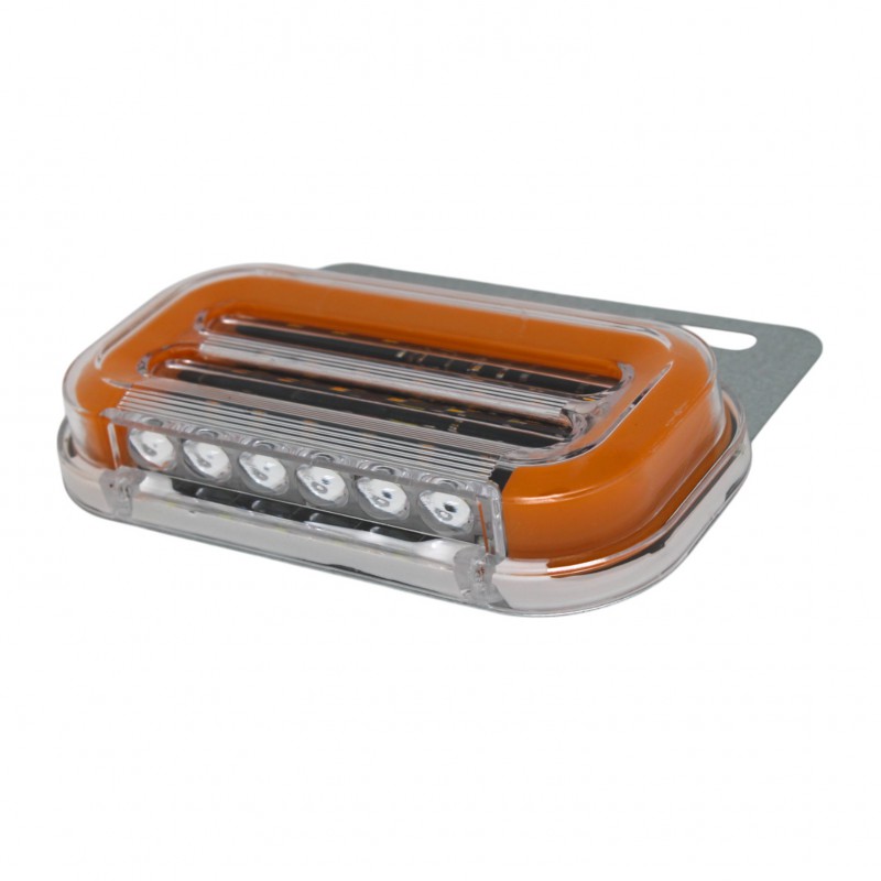 Габаритный фонарь LED moving SIDE LAMP с подсветкой и поворотом 24V желтый 1 шт