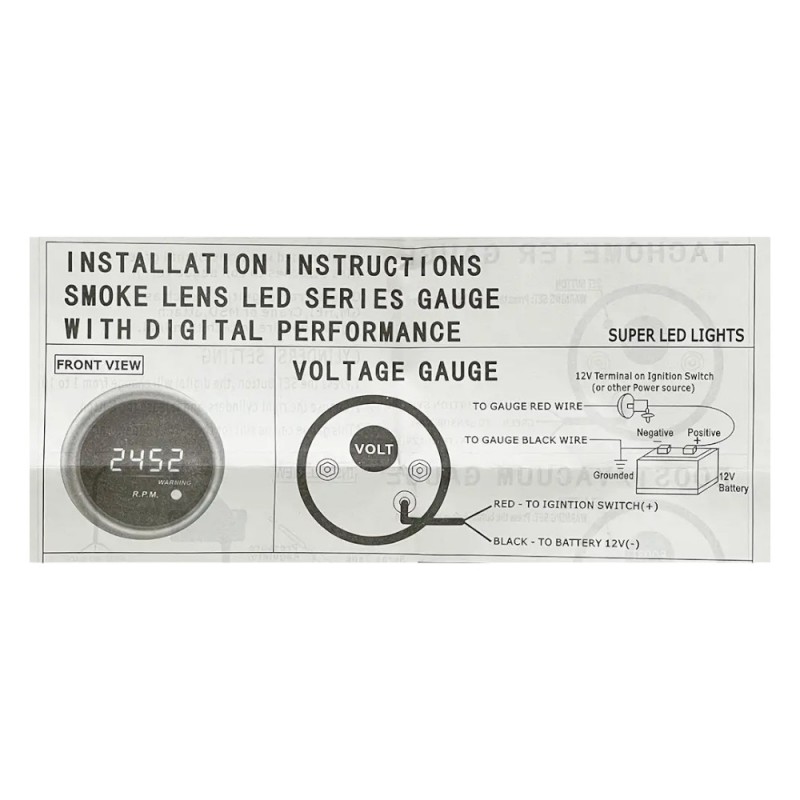 Вольтметр Ket Gauge 8801 52 мм
