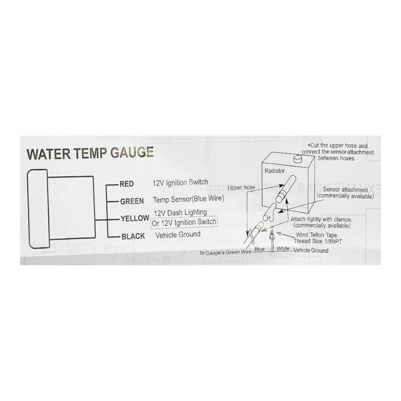 Температура воды Ket Gauge 5202 RGB 52 мм