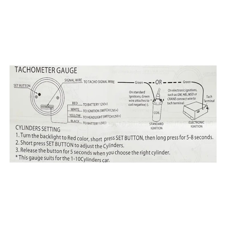 Тахометр Defi DF60255 60 мм