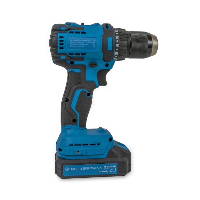 Шуруповерт безщітковий акумуляторний KRAISSMANN 2134 ABS-BL 20/2 (M-POWER series 20)