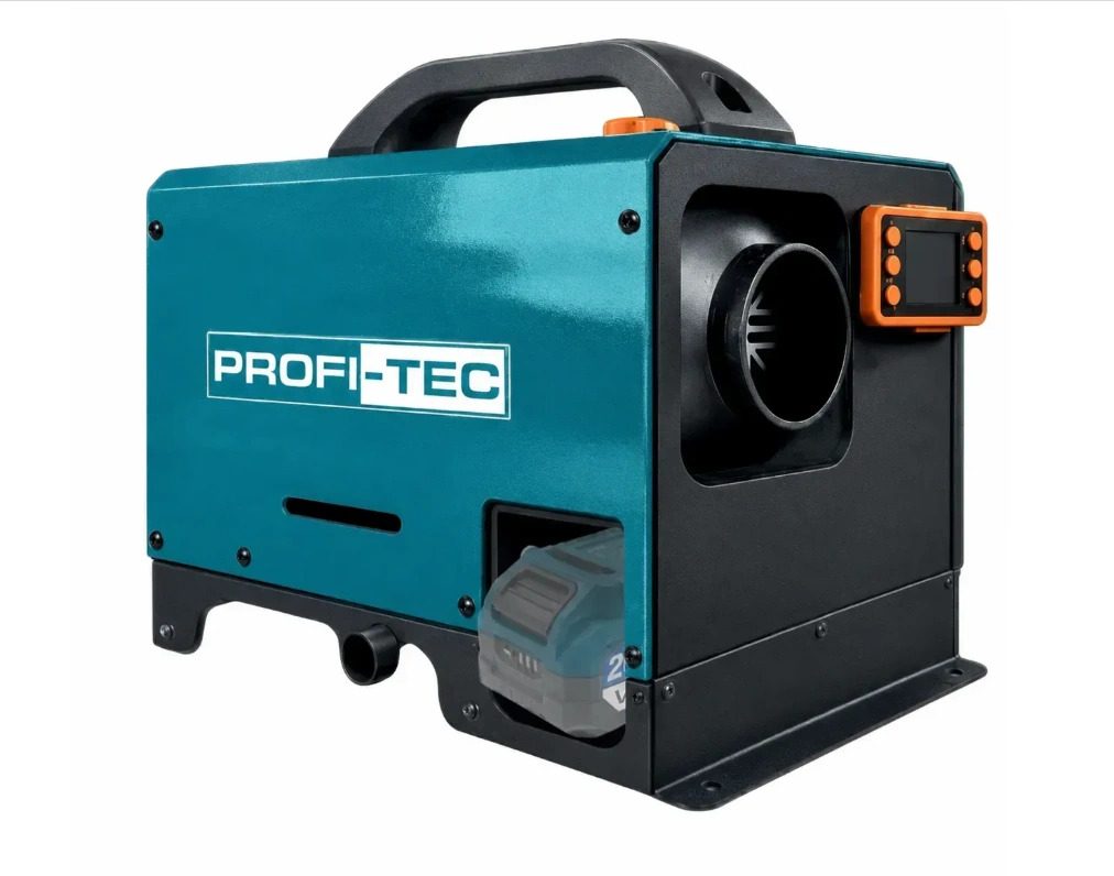 Автономний дизельний обігрівач PROFI-TEC PADH-5 ( 12В/20В/220В, 5 кВт, LCD-дисплей, пульт ДК, 120 – 190 м³/год, до 50 м²)