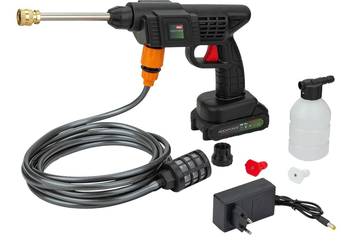 Мийка високого тиску акумуляторна 20В, 2.8л/хв, 15 бар Rockforce RF-PG001