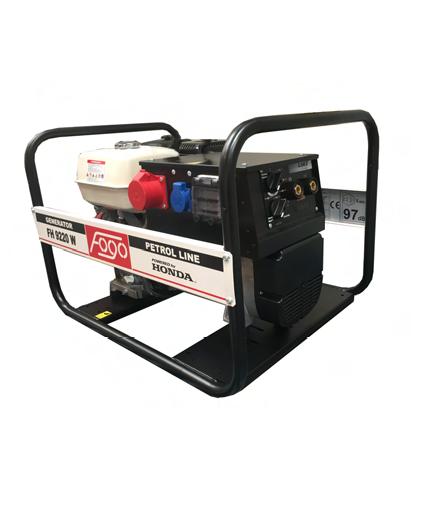 Апарат дугового зварювання з генераторною установкою FOGO FH9220W 3ф-7,8кВА/1ф-4,0кВт, звар.стр-220А, двиг.Honda-GX390, бак 6,2л
