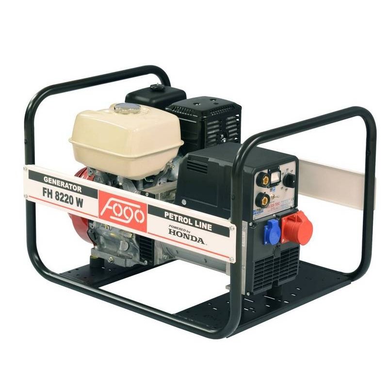 Апарат дугового зварювання з генераторною установкою FOGO FH8220W 3ф- 6,5кВА/1ф-3,5кВА, звар.стр-220А, двиг.Honda-GX390, бак 6,1л, руч.старт