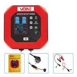 Зарядний пристрій VOIN VL-215 12-24V/15A/3-200AHR/LCD/Iмпульсний