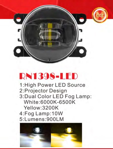 Фари дод. модель Renault/HD/NS/MB/SZ Cars/RN1398-LED/12V10W900Lm/3000K 6000K/eл.проводка