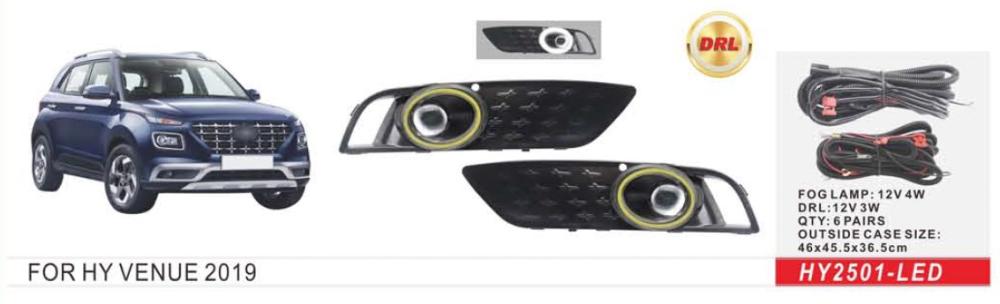 Фари дод. модель Hyundai Venue/2019-/HY-2501L/LED-12V4W+DRL-3W/FOG+DRL/ел.проводка