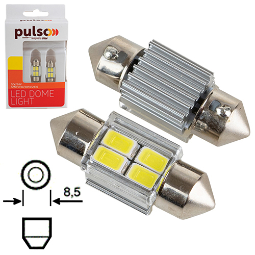 Лампа PULSO/софітні/LED SV8.5/T11x31mm/4 SMD-5730/9-18v/130Lm