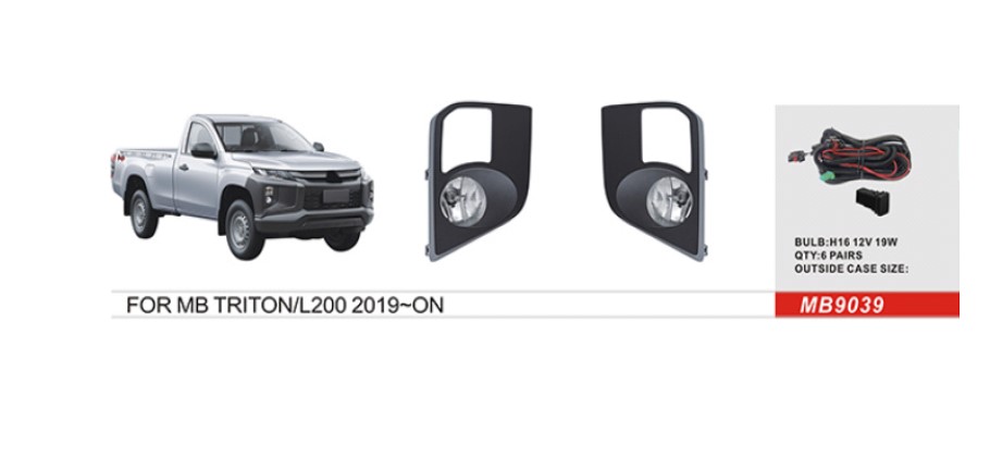 Фари дод. модель Mitsubishi Triton/L200/Pajero Sport 2018-/MB-9039/H16-12V19W/ел.проводка