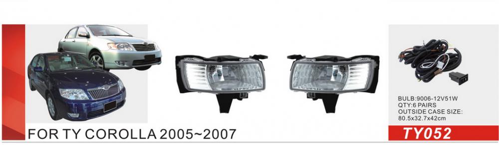 Фари дод. модель Toyota Corolla 2004-07/TY-052/9006-12V55W/ел.проводка